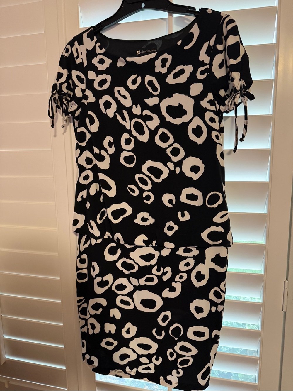 Valerie Bertinelli Black & White Animal Print  Dress